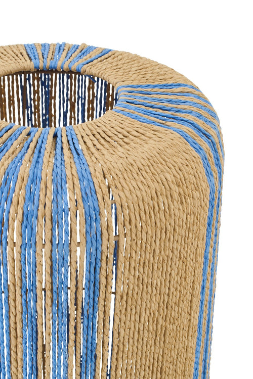 J-Line lamp Touw Cilinder - metaal - blauw/naturel - large