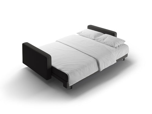 Cosmopolitan Design Slaapbank met opbergdoos Bali 3-zits, structurele stof donkergrijs - 84x222x105cm