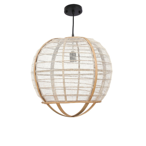 Mica Decorations Pella Hanglamp - H44 x Ø45 cm - Linnen - Beige - vtwonen shop