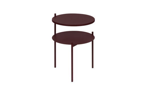 noo.ma Tu nachtkastje - Wine Berry, rond bijzettafeltje 42 x 42 x 55 cm
