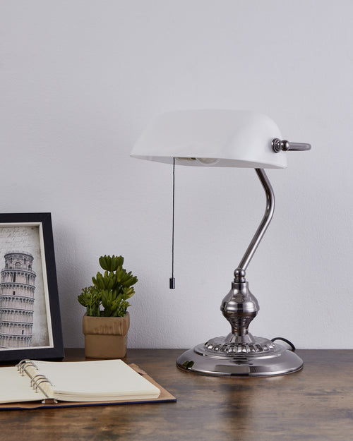 EGLO bureaulamp Banker - tafellamp - e27 - 39 cm - wit