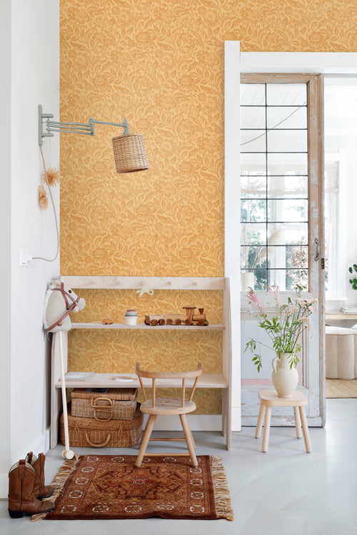 ESTAhome behang vintage bloemen oranje - 50 x 900 cm - 131681