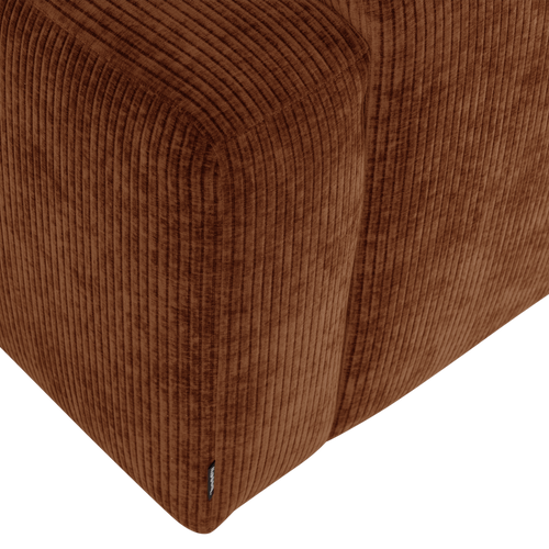 WOOOD 1-zits bank arm rechts Mojo Base - Ribstof - Roestbruin - 74x105x97