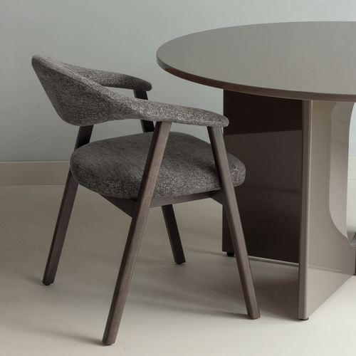 WOOOD eetkamerstoel armleuning grijs Avar - Set Van 2 - 77x60x60