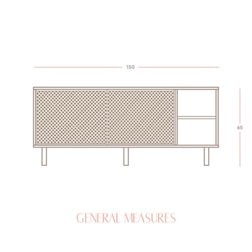 Naan Furniture Dressoir Moraig - Natuurlijk ongelakt grenen - 150 cm - vtwonen shop