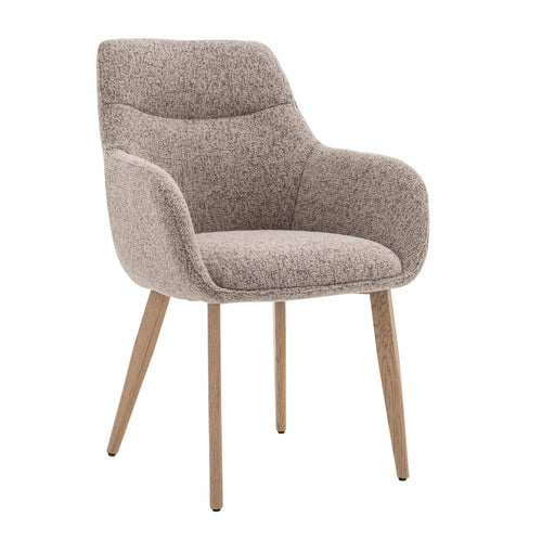 DÉJA Living Eetkamerstoel Noé - Taupe/Naturel - Zithoogte 47cm - Set van 2 - vtwonen shop