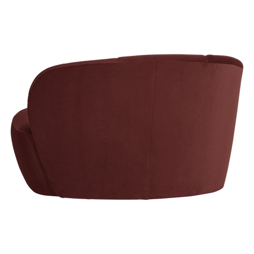WOOOD 2-zits bankje links Mojo - Velvet - Kastanjebruin - 73x112x77