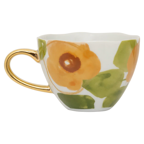 Urban Nature Culture Good Morning kopje Cappuccino/Tea Floral Art - Caramel - 11x8cm