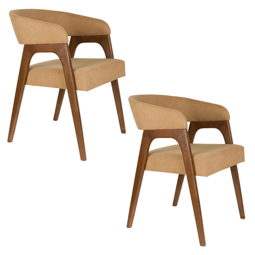 Dutchbone Adamello Eetkamerstoelen  Beige - Set van 2 - vtwonen shop