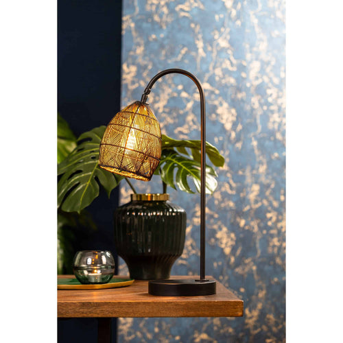 Light & Living tafellamp Meya - zwart - 23x18x60cm