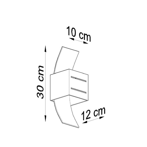 Sollux Lighting Wandlamp LORETO grijs - 10x12x30cm