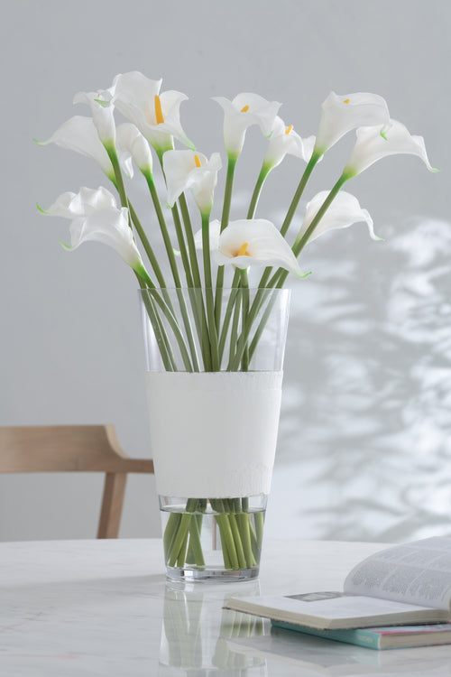 J-Line boeket Calla Lily 8Stuks - kunststof - wit - small - 12 stuks