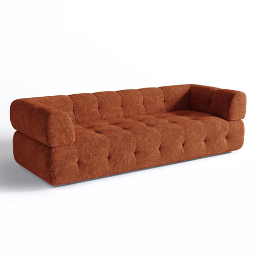 Sia Home - Rechte bank CHARLIE - Chenille fluweel - Terracotta - 230cm - vtwonen shop