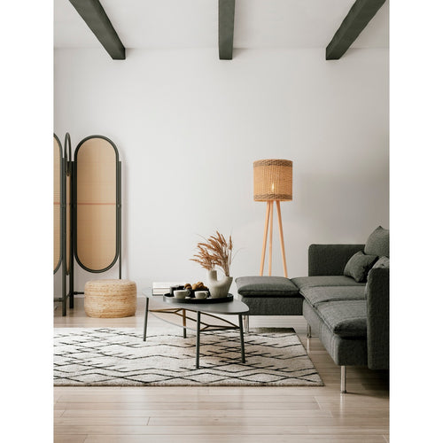 Nova Luce PLETTE Statief vloerlamp naturel, zwart E27 1x12W