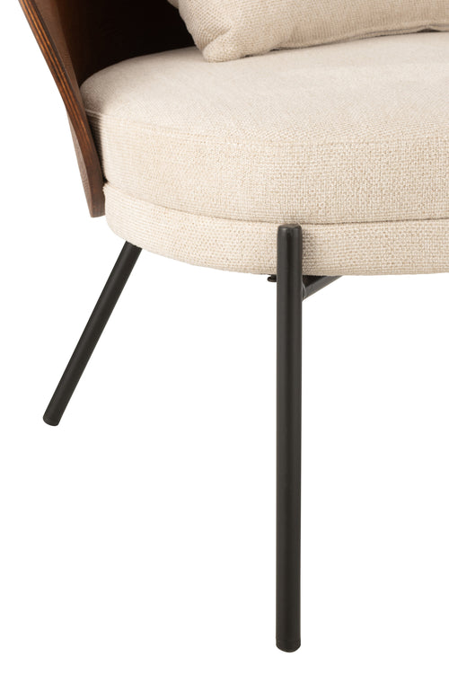 J-Line loungestoel - multiplex/metaal - bruin/beige