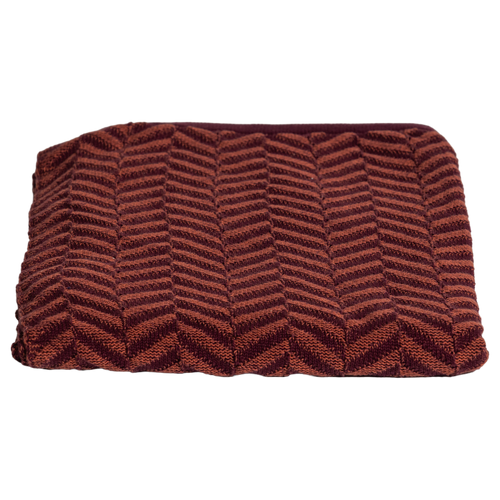 WOOOD plaid 130x170 cm Suna - Katoen - Bordeauxrood/Paars