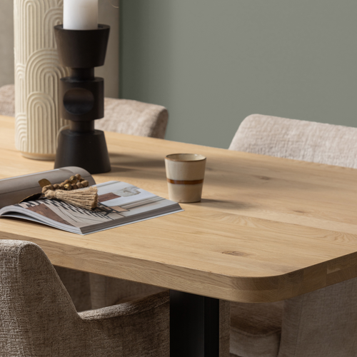 WOOOD tafelblad curved Tablo - Eiken - Naturel - 5x199x88