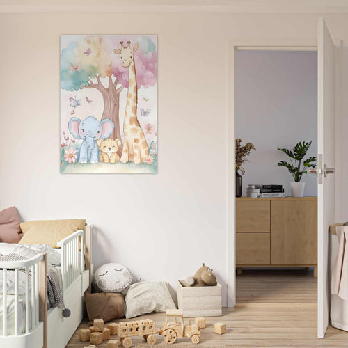 Artfulprints  Vrolijke safari dieren   poster A4 21x29.7 cm - vtwonen shop
