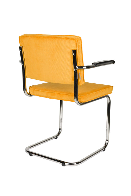 Zuiver Ridge Rib Armstoel Geel - Set van 2 - vtwonen shop