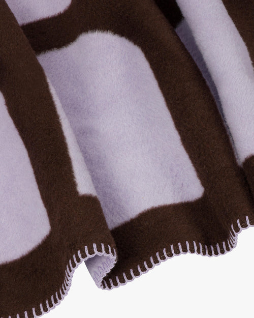 noo.ma Gilli Throw katoenen plaid met geometrische print Lilac & Brown