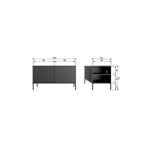 WOOOD tv-meubel New Gravure - Essen - Espresso - 56x100x44