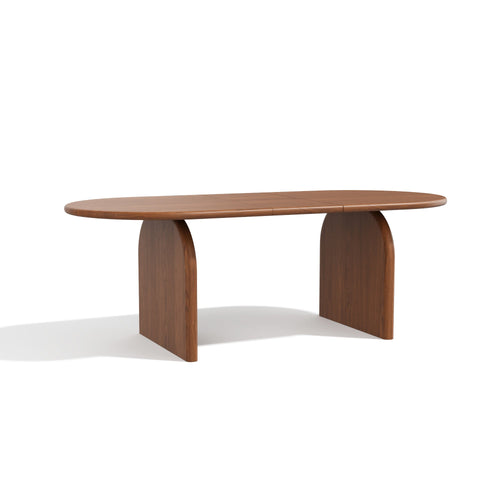 Premium Interiors - Uitschuifbare eettafel BRIA - multiplex licht walnoot 220cm