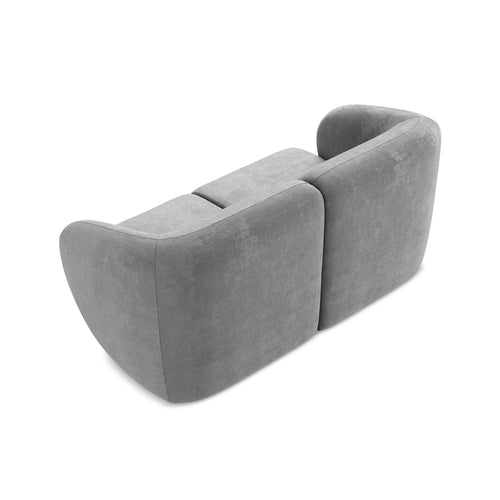 LaMiaSofa Tweezits modulaire bank Cervo - chenille stof - grijs - 174x94x75