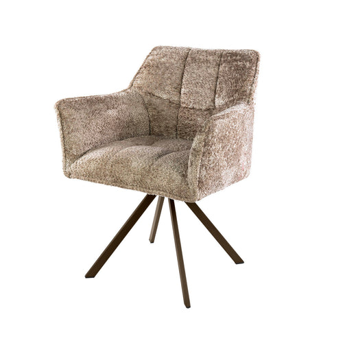 Giga Meubel Eetkamerstoel Alura - Zand - Draaibaar - Set van 2