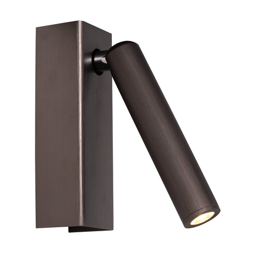 Atmooz wandlamp Alamo - geborsteld brons - 5 x 8 x H 16 cm - geïntegreerde led