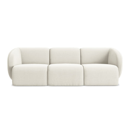 LaMiaSofa 3-zits bank Cervo - velours - lichtbeige - 244x94x75