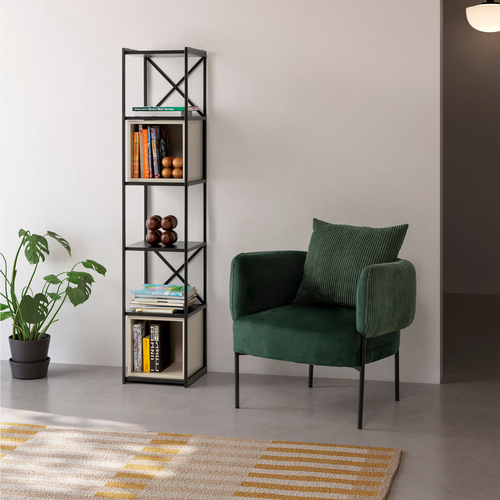 Calicosy - ARUNI Fauteuil in stof - Grijs - 78x73x75 cm