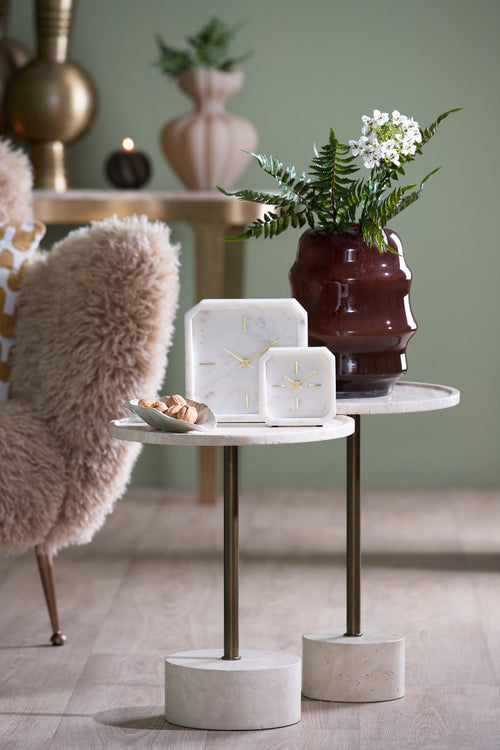 Light & Living klok PABLIA - 13x4x13 cm - wit