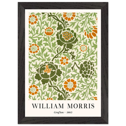 Artfulprints Poster met Lijst William Morris - Grafton 1883   - A4 21x29.7 cm - Groen
