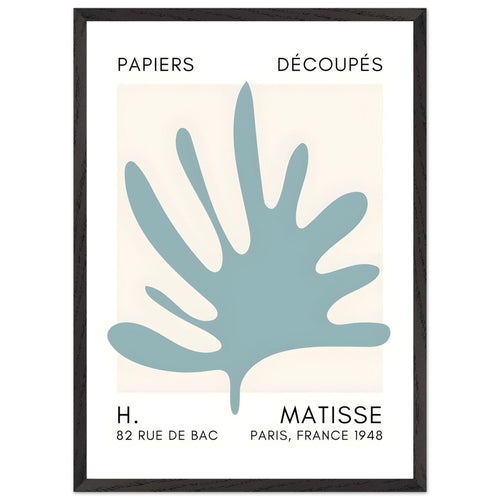 Artfulprints Poster met Lijst Matisse – Coral drift turquoise   - 50x70 cm - Turquoise