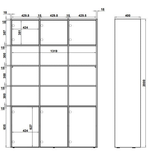 DÉJA Living Wandkast Soria - Bruin Eiken - 135x40x200cm