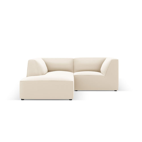 Cosmopolitan Design - Modulaire hoekbank links Siena 3-zits, imitatieleer lichtbeige - 180x186x69cm