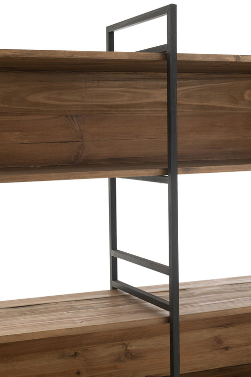 J-Line rek - hout/metaal - zwart/naturel - large