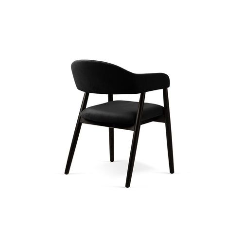 Set van 2 fluwelen stoelen Adra flueel zwart - 59x56x77cm
