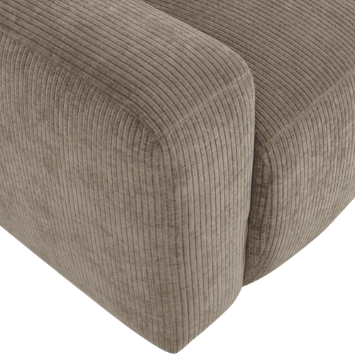 WOOOD 2-zits bank arm links Mojo Base - Rib - Donkerzand - 74x185x97