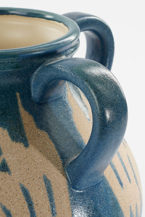 Mica Decorations Caldo Vaas - L28 x B28 x H36 cm - Keramiek - Donkerblauw