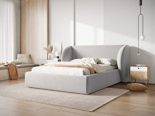Micadoni Opbergbed met hoofdeinde Miley 140x200cm, flueel, geld - 230x187x100cm