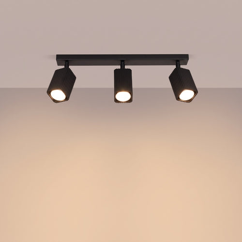 Sollux Lighting Plafondlamp RAYO 3L zwart - 45x6x16,5cm