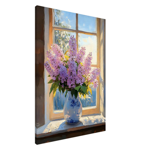 Artfulprints Canvas Golden hour blossoms canvas - 50x70 cm - Paars