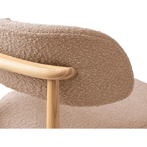 Set van 2 stoelen met gesp Evan boucle poederroze - 51x49.5x77cm
