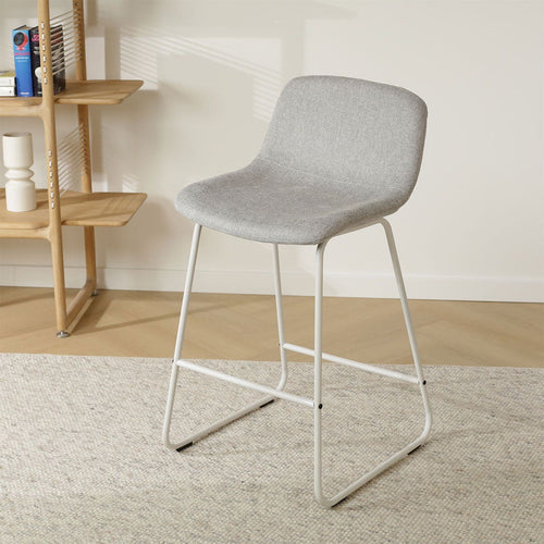 Nolon Nino-Mats Barkruk Lichtgrijs - Wit Onderstel - 75 cm - vtwonen shop