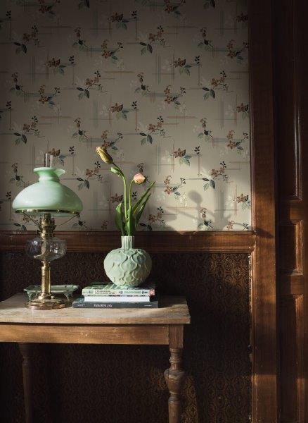 Borastapeter behang vintage bloemen beige, terracotta en groen - 53 cm x 10.05 m - 660012 - vtwonen shop