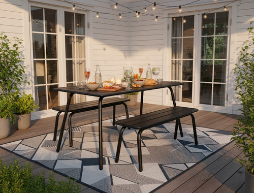 MaximaVida metalen tuinbank Max 120 cm zwart - zonder rugleuning - vtwonen shop