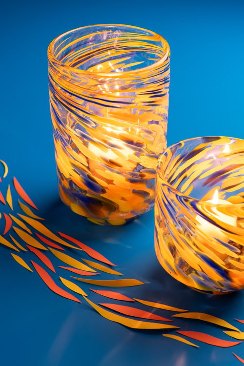 J-Line vaas Arun - glas - mix - small - Ø 15 cm - vtwonen shop