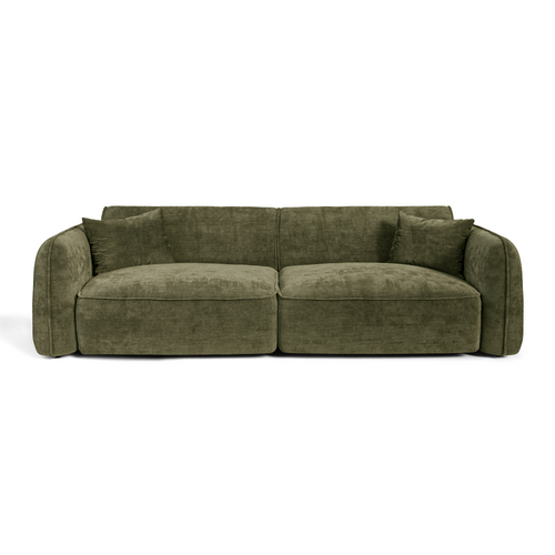 Premium Interiors - Bank LOMI - gewaafd fluweel vintage groen 235cm