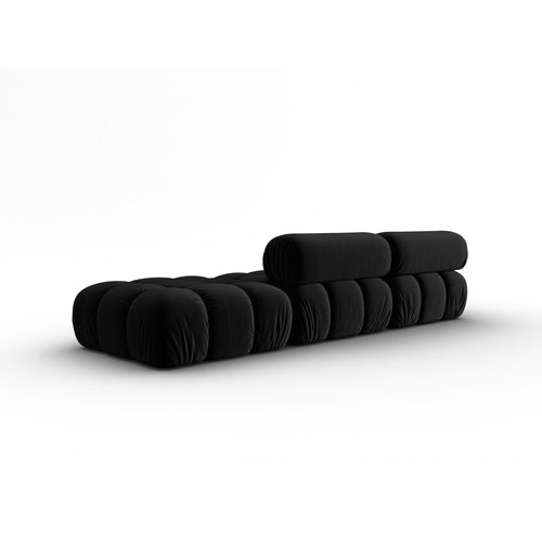 Cosmopolitan Design - Linker modulaire bank Cortina 4-zits, flueel zwart - 94x282x70cm